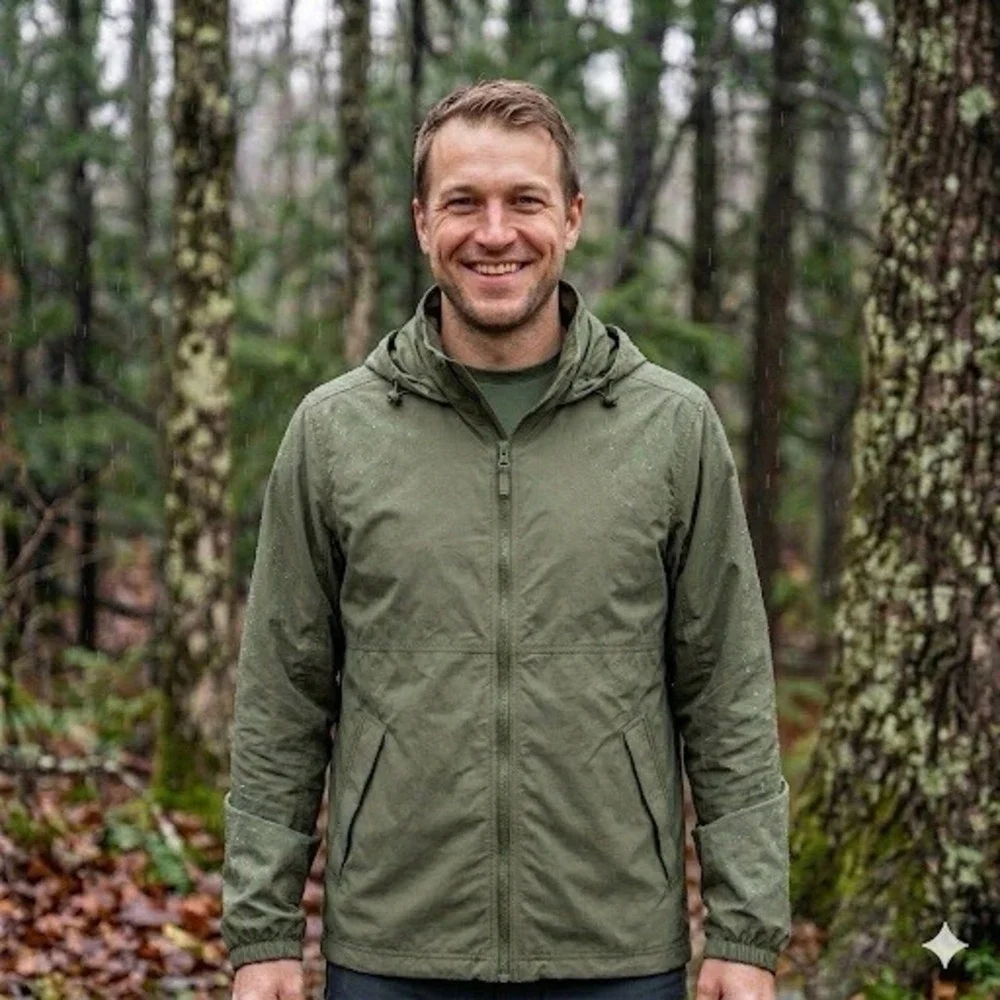 LL Bean Men's Light And Airy Windbreaker, Deep Olive, Small, New
